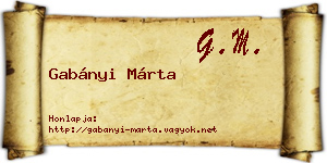 Gabányi Márta névjegykártya