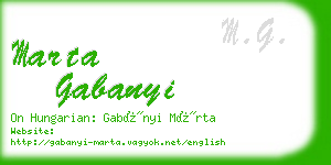 marta gabanyi business card